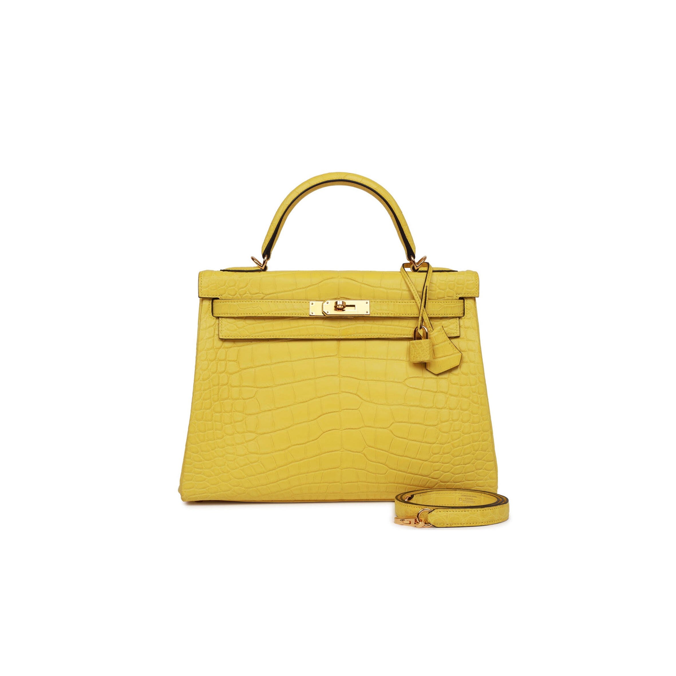 MASTER HERMES KELLY 32 MATTE ALLIGATOR GOLD HARDWARE (32*23*10.5cm)